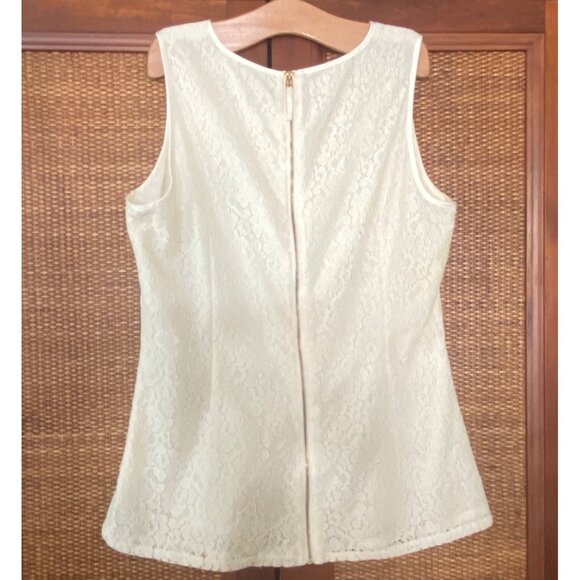 size 10 cream/ivory lined lace tank top cami zip back Banana Republic - Picture 5 of 9